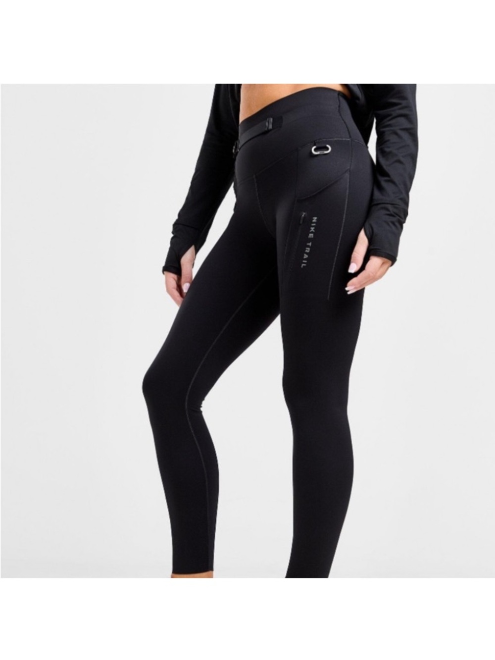 Nike trail go dri-fit firm-support high-waisted 7/8 length black leggings small - Picture 2 of 11